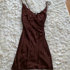 Zara mini dress brown satin